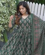 Women Printed Flared A-Line Kurta with Pant and Dupatta Suit Set | Kurta Set - Image 4
