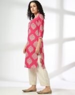Women Block Print Straight Kurta