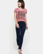 Women Printed Relaxed Fit Crew-Neck T-Shirt - Image 3