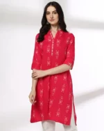 Women Floral Print Straight Kurta with Insert Pocket