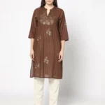 Women Floral Print Gathered A-Line Kurta