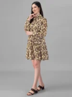 DRESSES FOR WOMEN WESTERN WEAR LEAF GREEN COLOR DRESS - Image 4